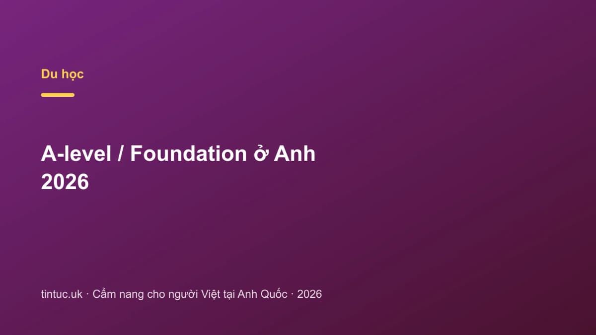 A-level / Foundation ở Anh 2026