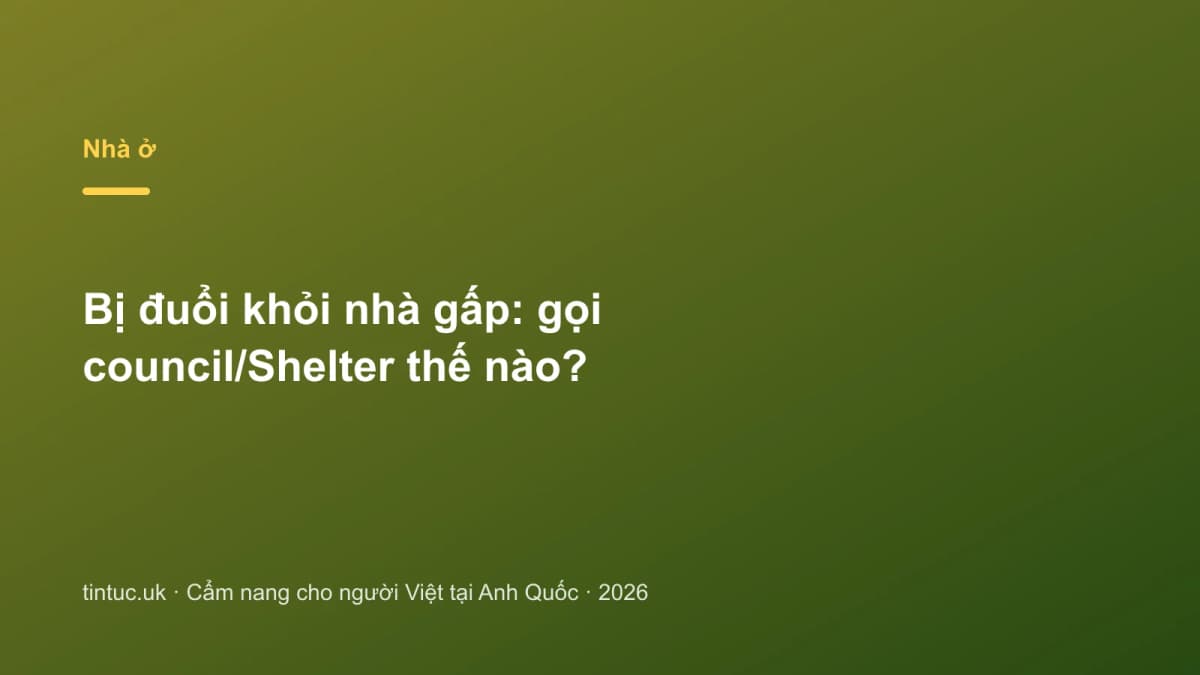 Bị đuổi khỏi nhà gấp: Gọi council/Shelter thế nào?