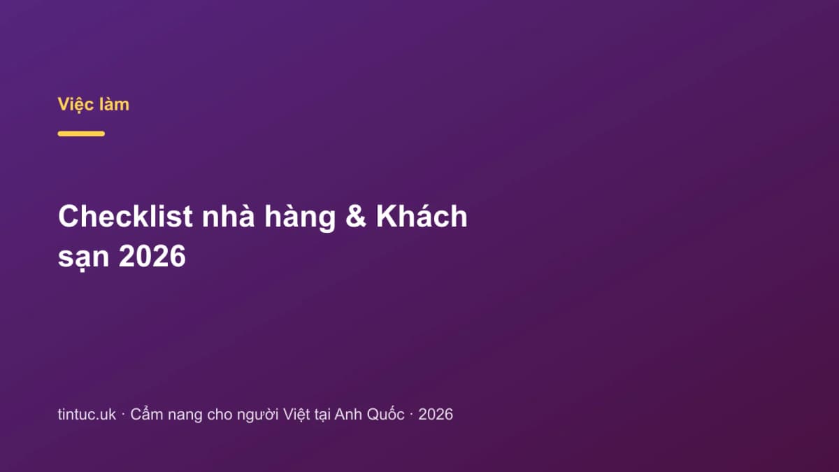 Checklist Nhà hàng & Khách sạn 2026