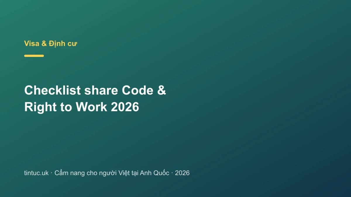 Checklist Share Code & Right to Work 2026