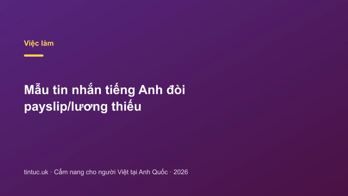 Mẫu tin nhắn tiếng Anh đòi payslip/lương thiếu