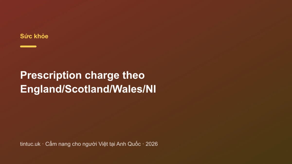 Prescription charge theo England/Scotland/Wales/NI