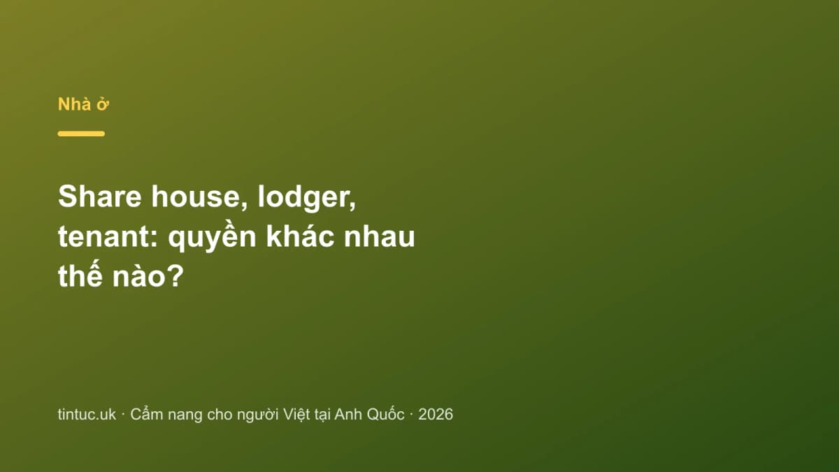 Share house, lodger, tenant: Quyền khác nhau thế nào?