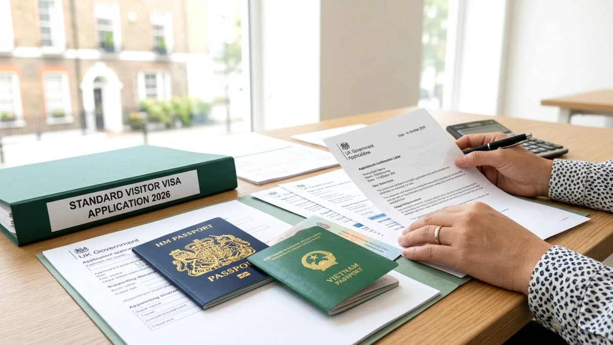 Visa du lịch Anh cho người Việt 2026: Standard Visitor — hồ sơ, phí, mẹo đậu