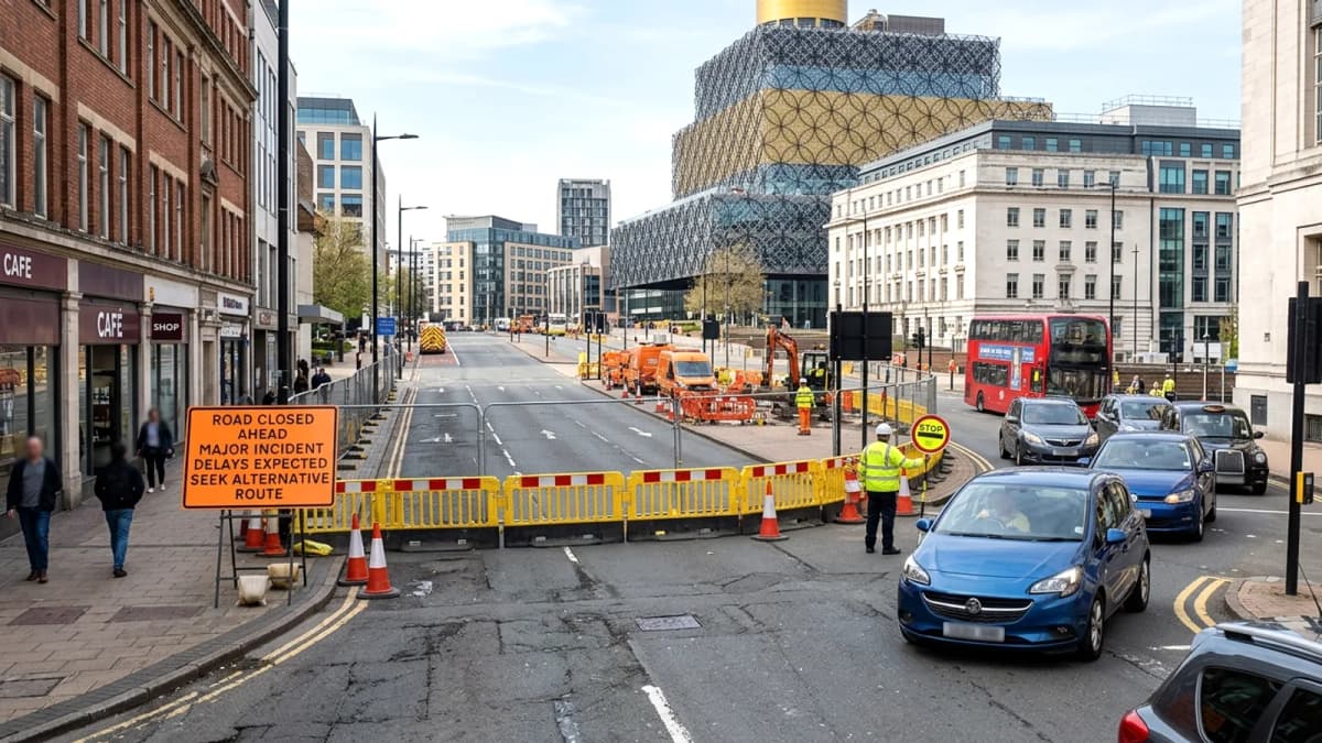Birmingham: Đường lớn trung tâm đóng cửa vì sự cố, tài xế cần lưu ý