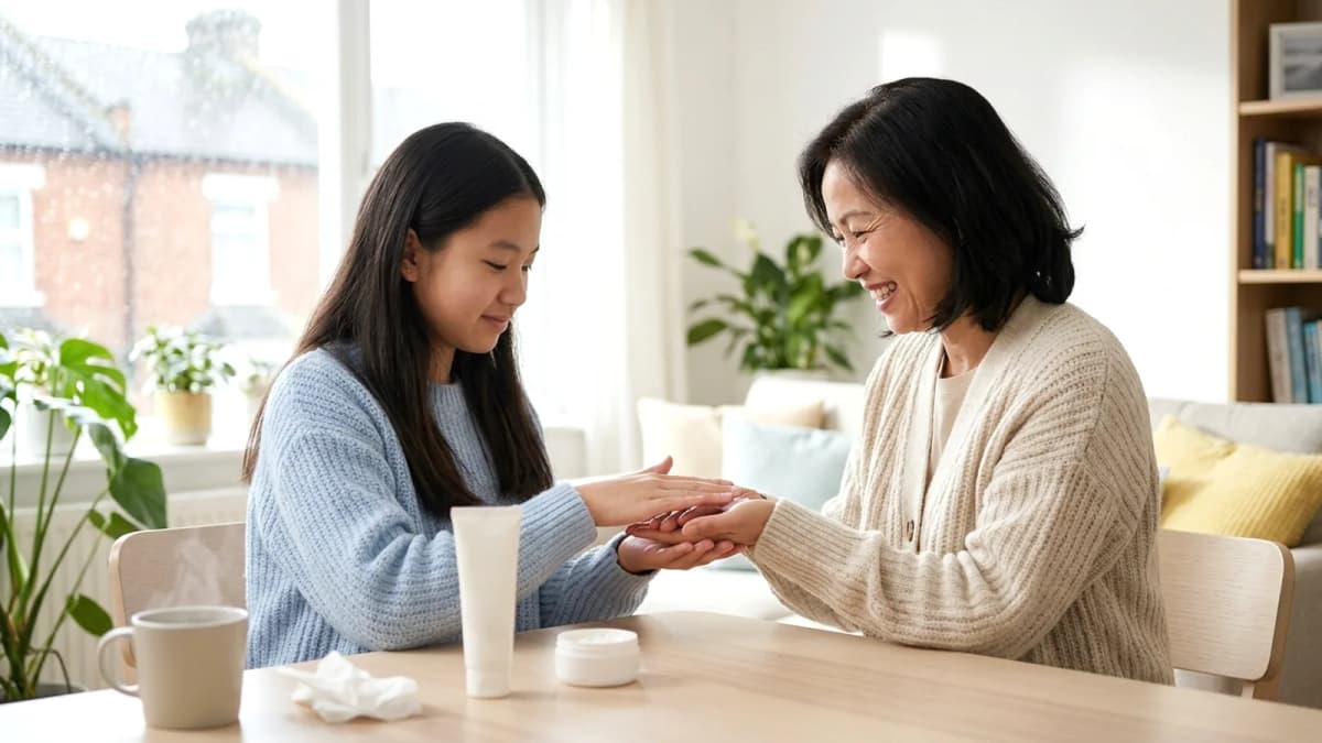 Chăm sóc da mùa đông Anh khô lạnh