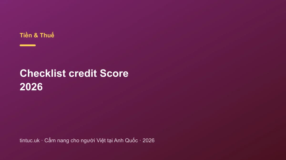 Checklist Credit Score 2026