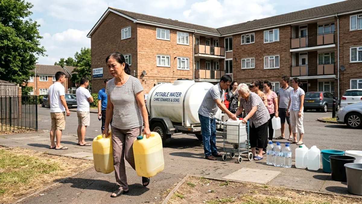 Cư dân tòa nhà Birmingham mất nước nhiều ngày: Lo ngại giữa thời tiết nắng nóng