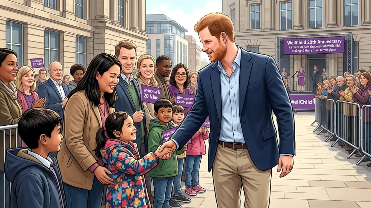 Hoàng tử Harry thăm Birmingham, kỷ niệm 20 năm chương trình WellChild