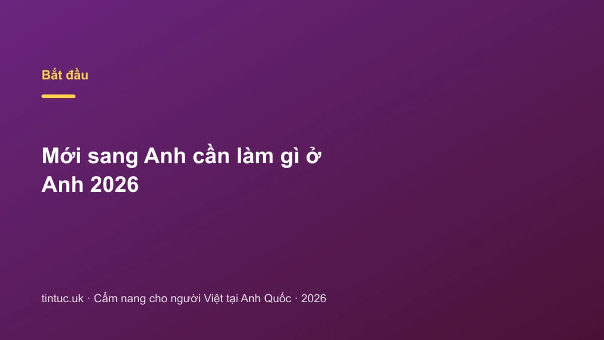 Mới sang Anh cần làm gì ở Anh 2026